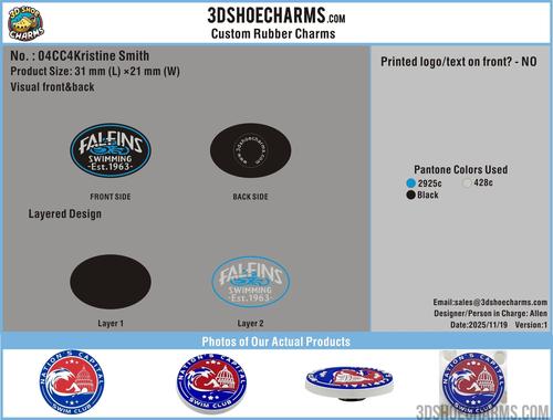 CUSTOM RUBBER CHARMS - 04CC4FALFINS SWIMMING