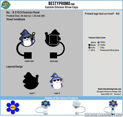 custom glowing shoe charms and straw toppers-05RC4Marie