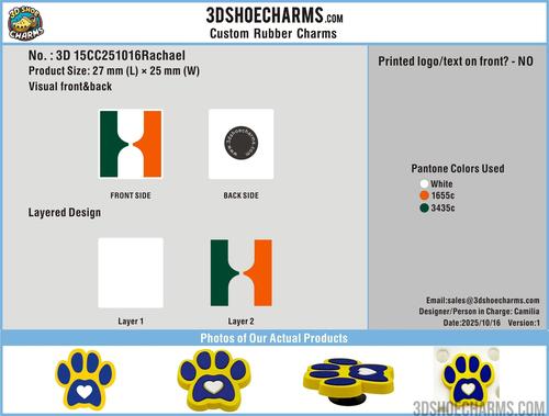 Custom Rubber Clog Charms 15CC251007Rachael