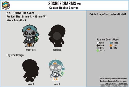 Custom Rubber Clog Charm-18RC4Guz Avent250711