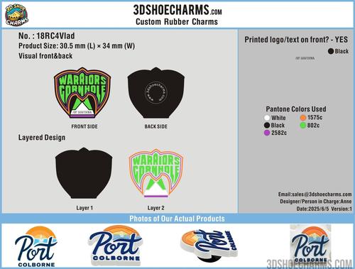 Custom rubber clog charm -18RC4Vlad250602