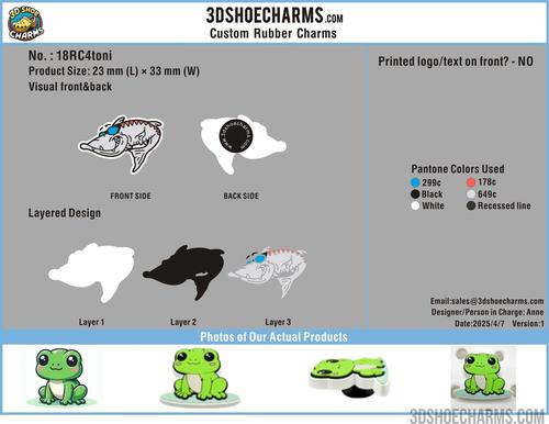 Custom rubber clog charm-18RC4toni250407