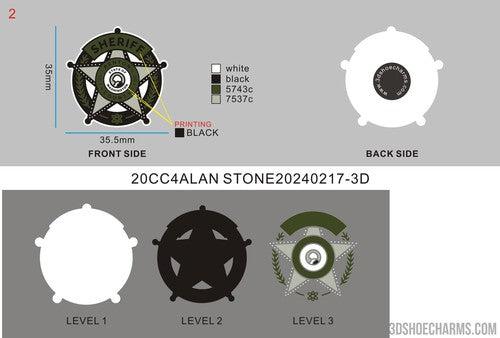 CUSTOM SHOE CHARMS-20CC4ALAN STONE