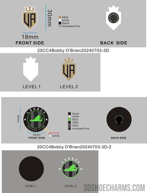 CUSTOM SHOE CHARMS-20CC4Bobby O'Brien