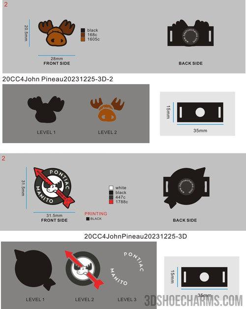 CUSTOM VERSATILE SHOE CHARMS-20CC4John Pineau