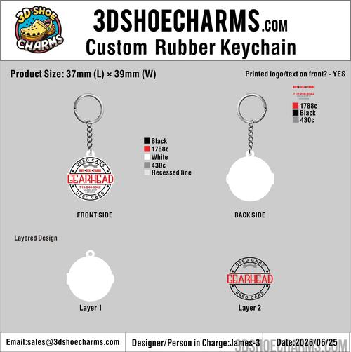 Custom 3D Die Cut Rubber Keychains – 20260625-20-RE
