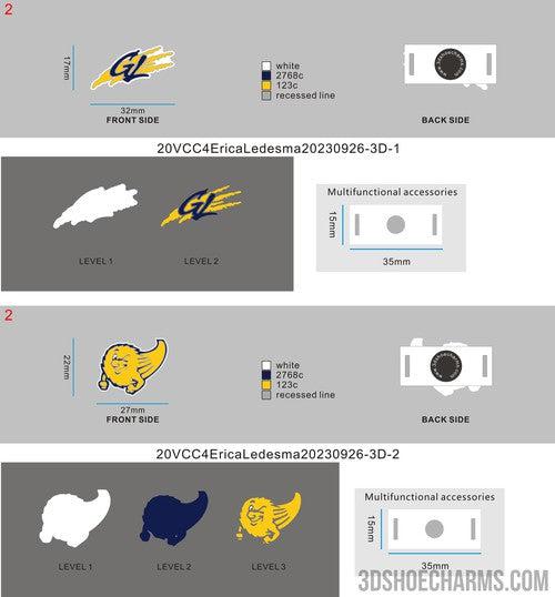 CUSTOM MULTIFUNCTION SHOE CHARMS - 20VCC4Erica Ledesma