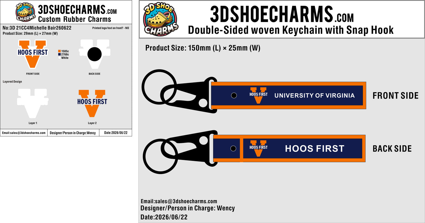 Custom Rubber Clog Charms - Custom Double-Sided Woven Flight Key Tag with Snap Hook - 20260628 - 21 -RE