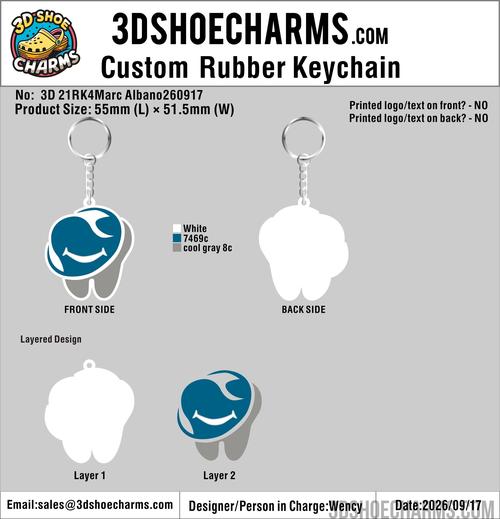 Custom 3D Die Cut Rubber Keychains - 20260921 - 21 -RE