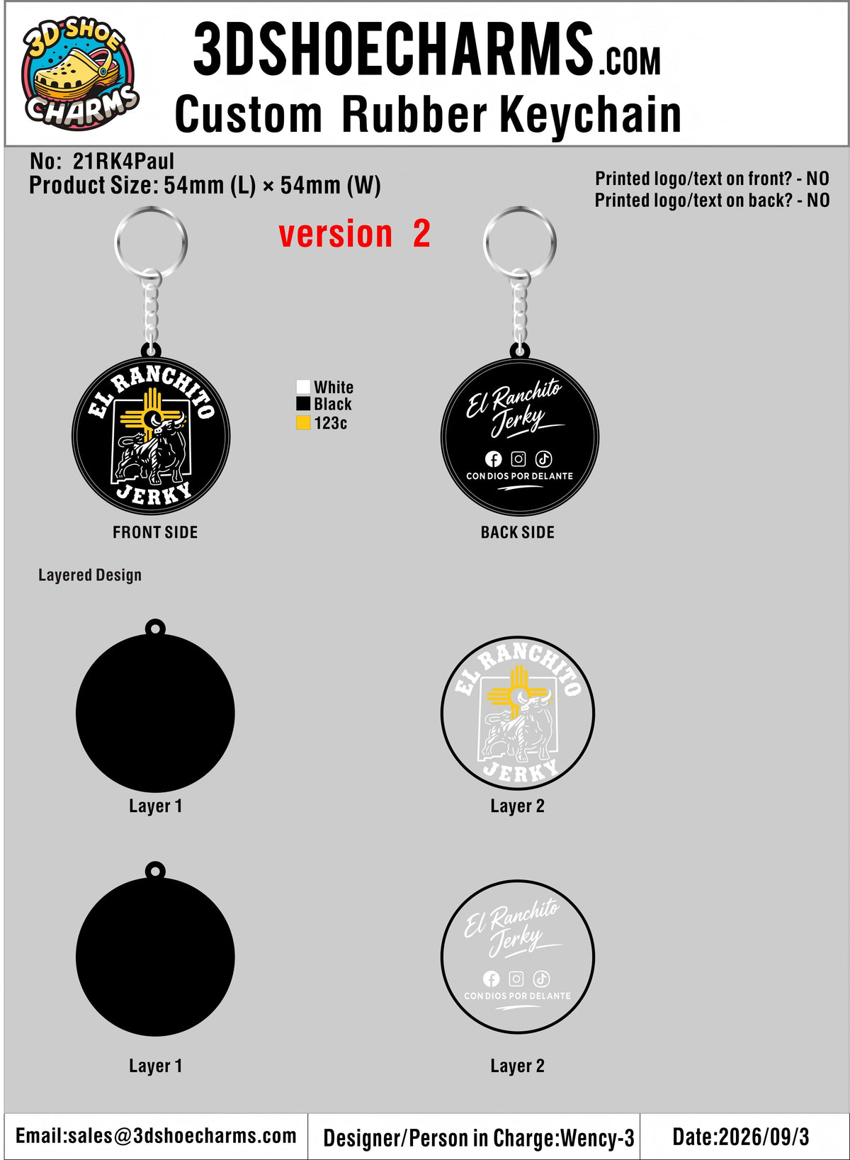 Double-Sided 3D Rubber Keychain - 20260909 - 21 - RE