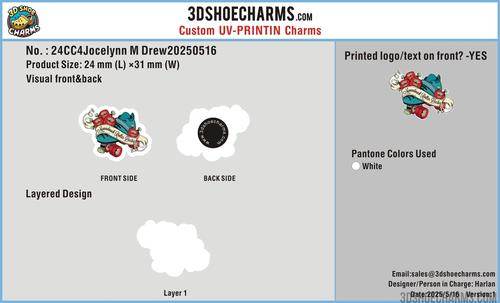 CUSTOM UV-PRINTING SHOE CHARMS - 24CC4Jocelynn M Drew20250516