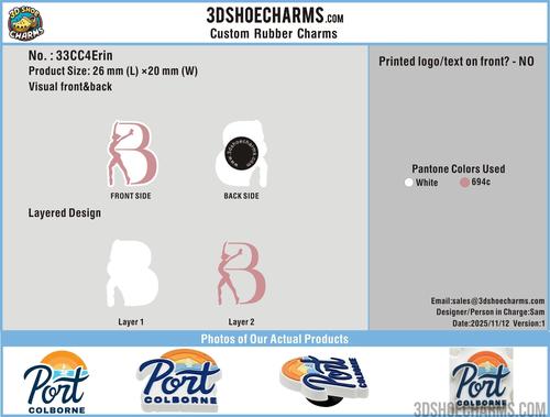 Custom Rubber Clog Charms - 33CC4Erin251112