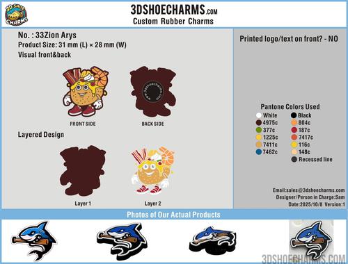 Custom Rubber Clog Charms - 33CC4Zion Arys251008