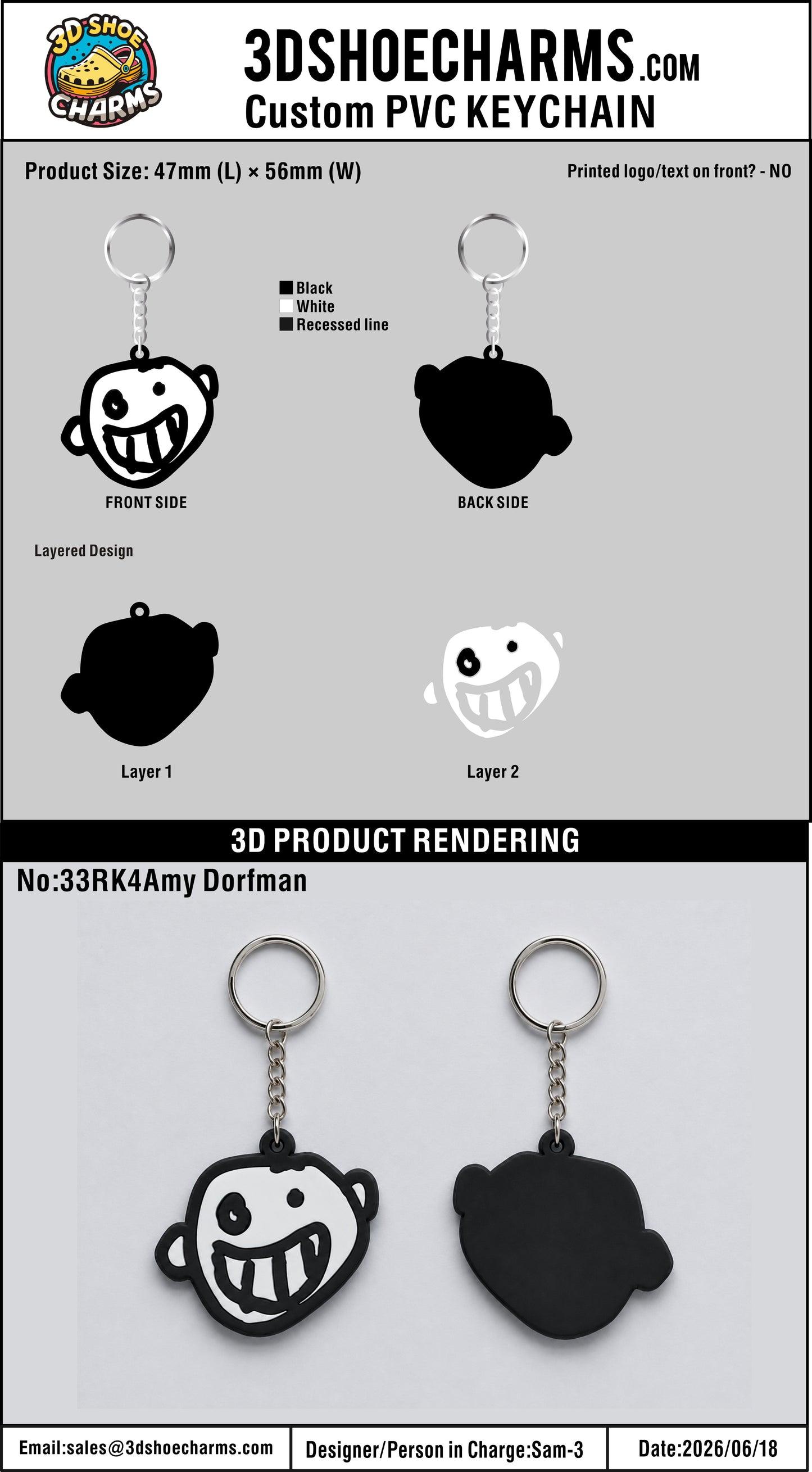 Custom 3D Rubber Keychains - 20260714 - 33 - RE