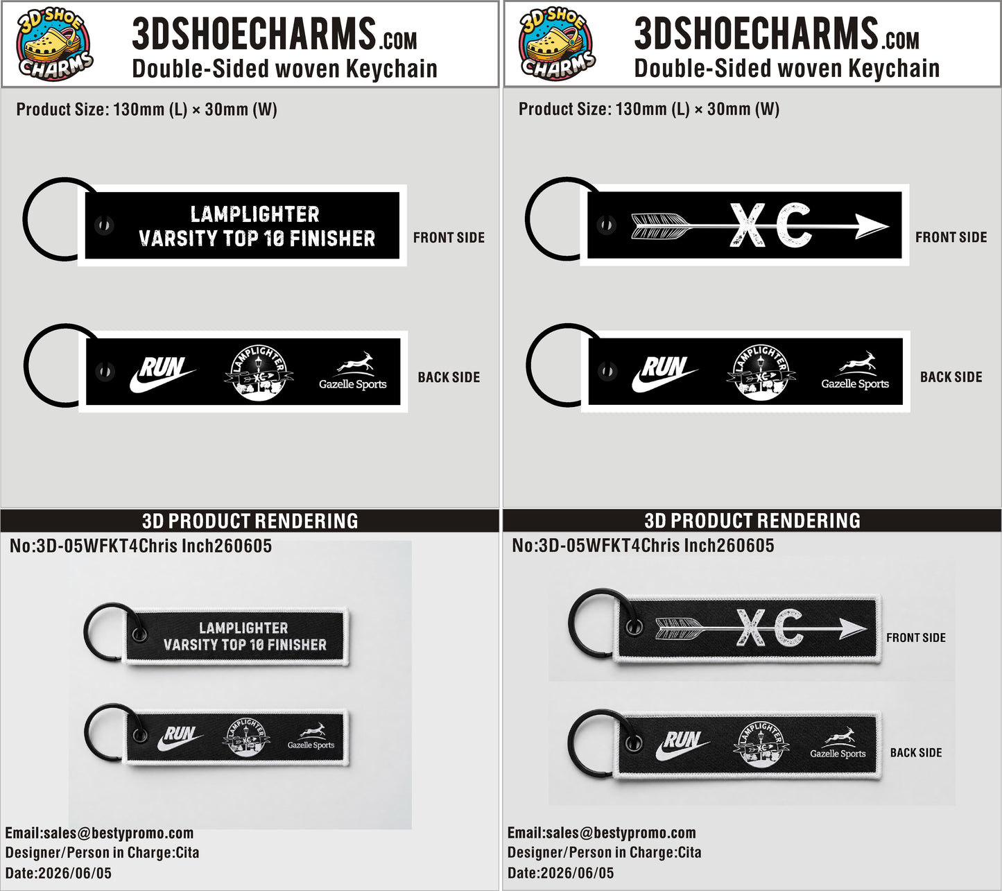 Custom Double-Sided Woven Flight Key Tag-260617-05