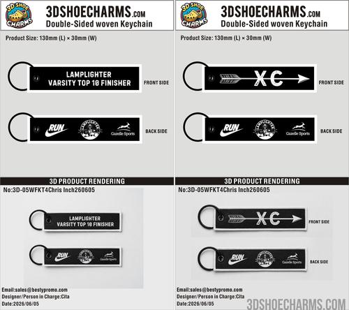 Custom Double-Sided Woven Flight Key Tag-260617-05