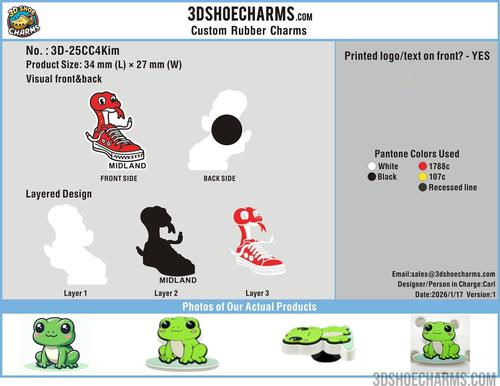 Custom Rubber Clog Charms 3D-25CC4Kim