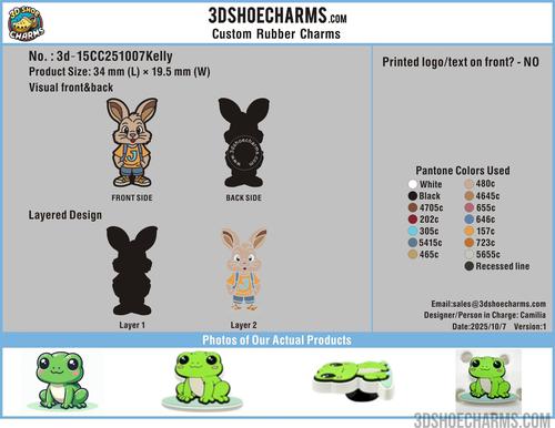 Custom Rubber Clog Charms 15CC251007Kelly