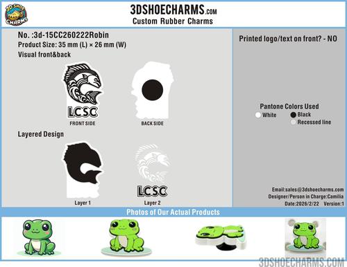 Custom Rubber Clog Charms 3d-15CC260222Robin