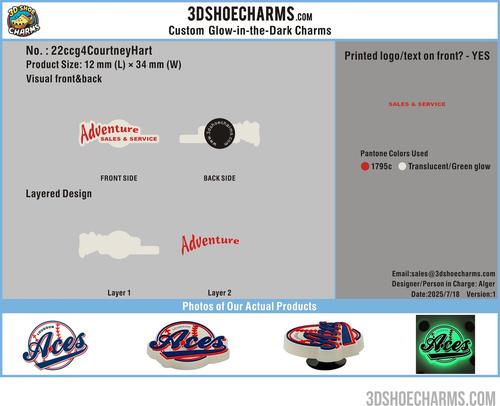 Shoe Charm - Glowing - 3d22ccg4CourtneyHart20250718