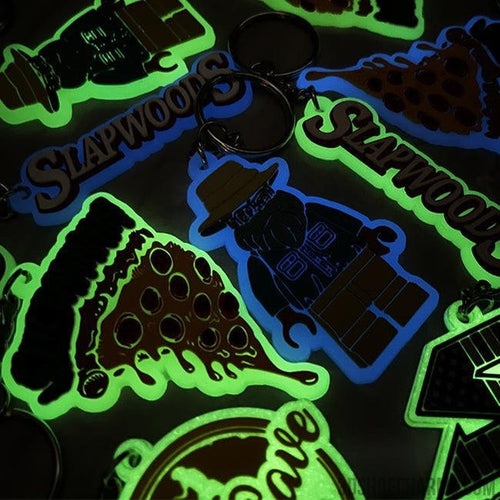 Custom 3D Die Cut Rubber Keychains-Glowing
