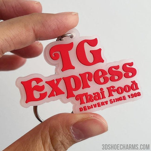 Custom 3D Die Cut Rubber Keychains-UV