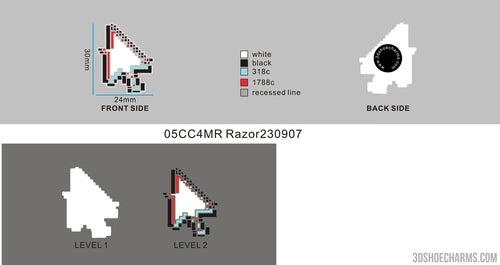 Custom shoe charms-05CC4MR Razor