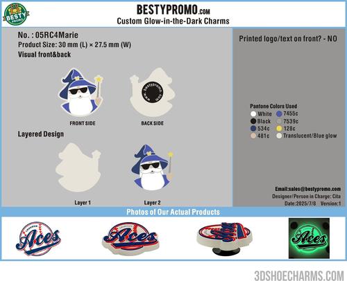 custom glowing shoe charms and straw toppers-05RC4Marie