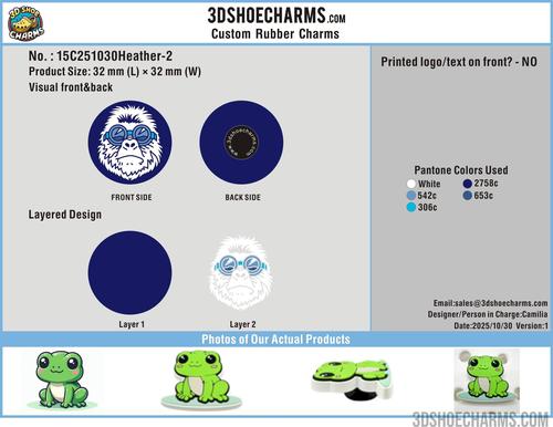 Custom Rubber Clog Charms 15CC251030Heather