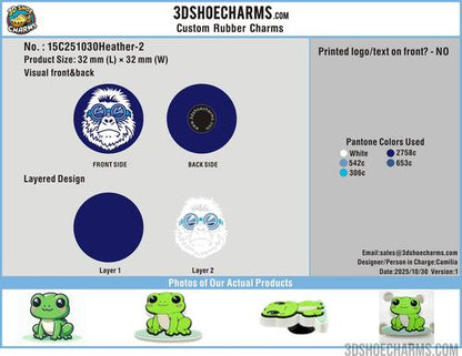 Custom Rubber Clog Charms 15CC251030Heather