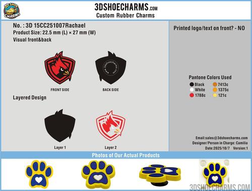 Custom Rubber Clog Charms 15CC251007Rachael