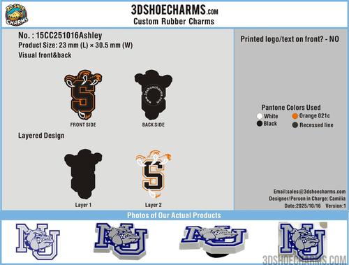 Custom Rubber Clog Charms 3d-15CC251016Ashley
