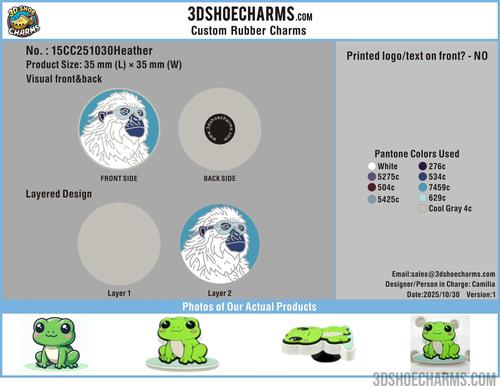 Custom Rubber Clog Charms 15CC251030Heather