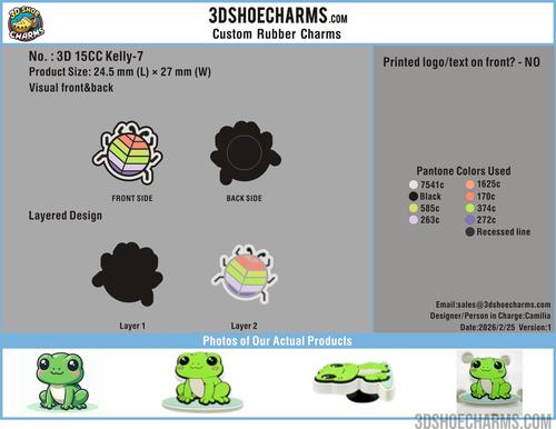 Custom Rubber Clog Charms 3d-15CC260217Kelly