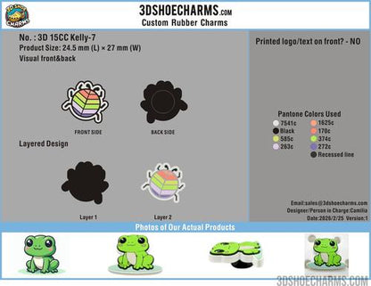 Custom Rubber Clog Charms 3d-15CC260217Kelly