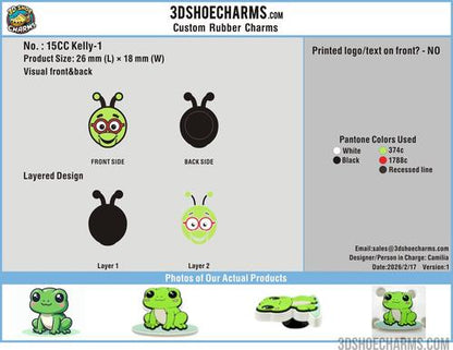Custom Rubber Clog Charms 3d-15CC260217Kelly