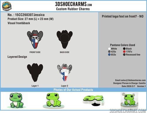 Custom Rubber Clog Charms 3d-15CC260307Jessica
