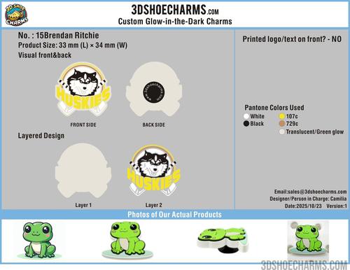 Glowing Custom Rubber Clog Charms 15CCG251023Brendan