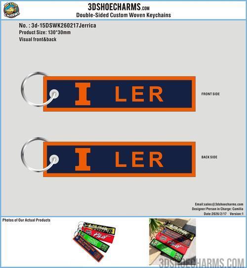 Custom Double Sided Woven Keychains 15DSWK260217Jerrica