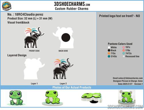 Custom rubber clog charm-18RC4Claudia perez