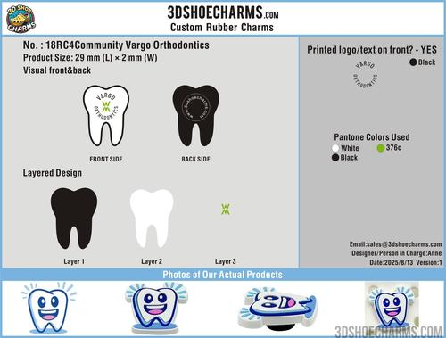 Custom Rubber Clog Charm-RE18RC4Community Vargo Orthodontics250812