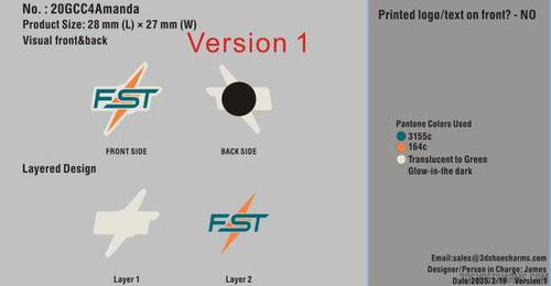 CUSTOM GLOW SHOE CHARMS- 20GCC4Amanda