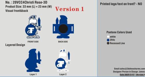 CUSTOM VERSATILE SHOE CHARMS-20VCC4Christi Rose