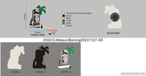 GLOW-IN-THE-DARK LOGO CLOG CHARMS-20GCC4Mason Belong