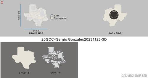 GLOW-IN-THE-DARK LOGO CLOG CHARMS- 20GCC4Sergio Gonzales