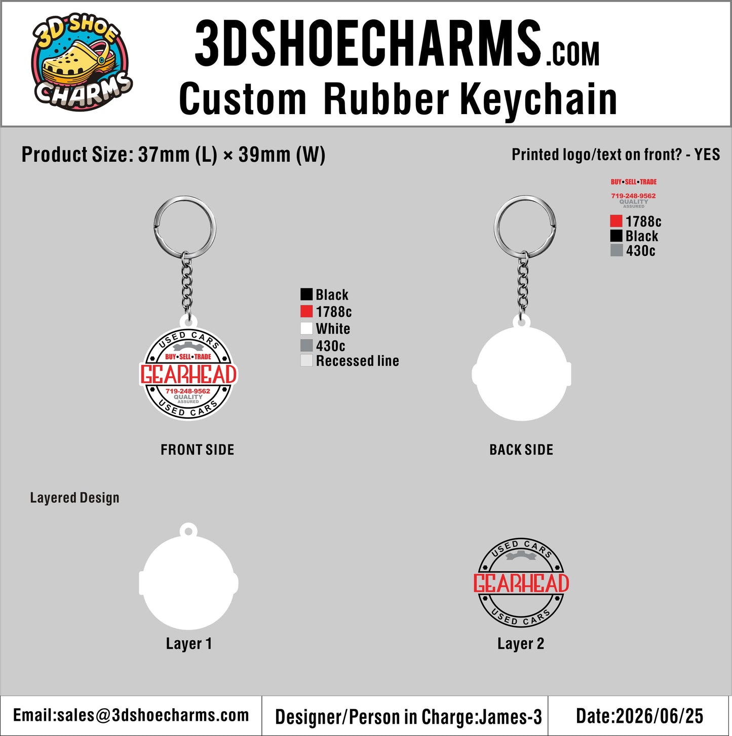 Custom 3D Die Cut Rubber Keychains – 20260625-20-RE