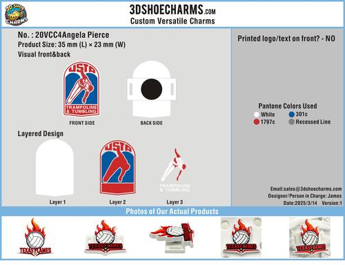 CUSTOM VERSATILE SHOE CHARMS-20CC-U.S.T.A.-Reorder