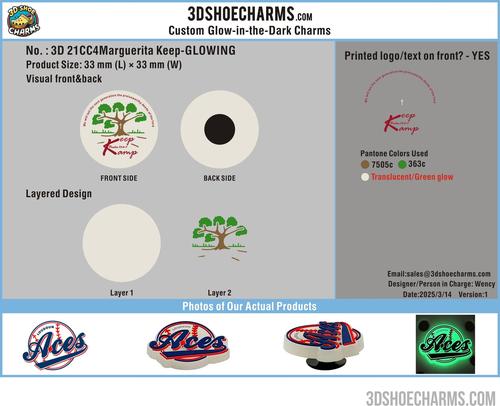 CUSTOM CHARMS 21CC4Marguerita Keep-glowing