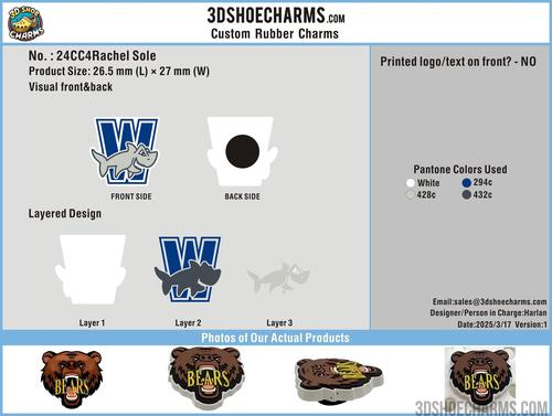 CUSTOM SHOE CHARMS - 24CC4Rachel Sole20250317