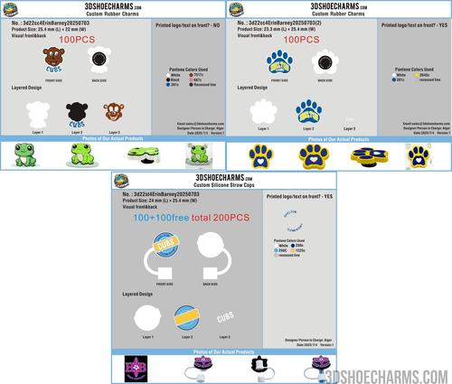 Rubber shoe Charm+straw toppers 3d22cc4ErinBarney20250703